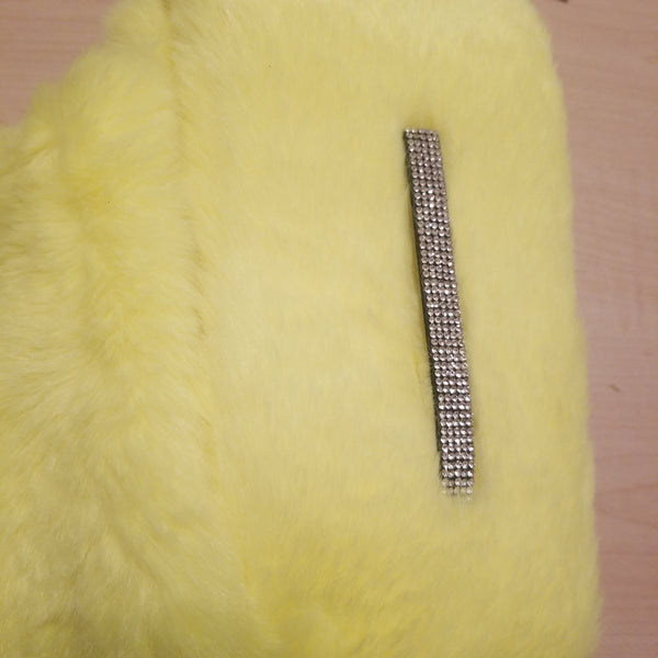 Faux Fur Scarf with Rhinestone Slip through Hole