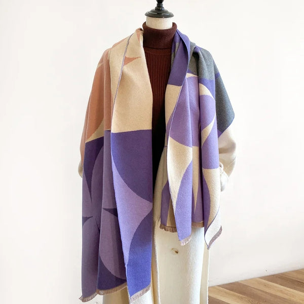 Geometric Print Cashmere Scarf