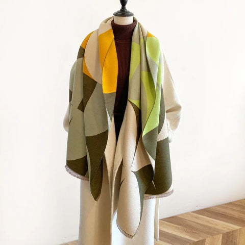 Geometric Print Cashmere Scarf