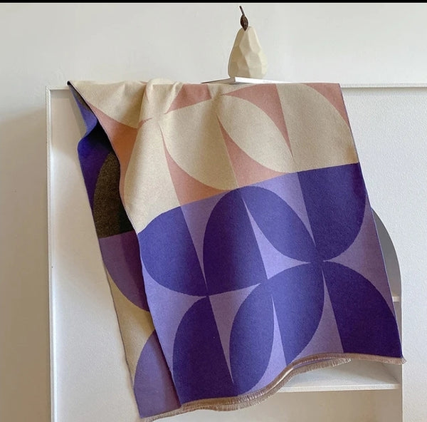 Geometric Print Cashmere Scarf