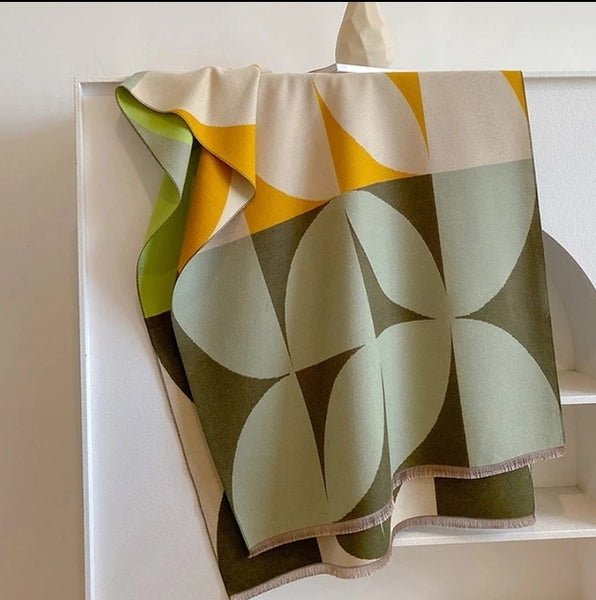Geometric Print Cashmere Scarf