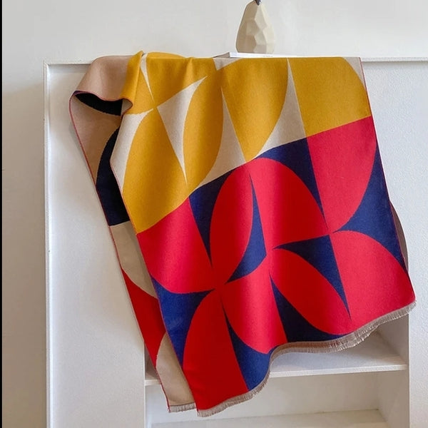Geometric Print Cashmere Scarf