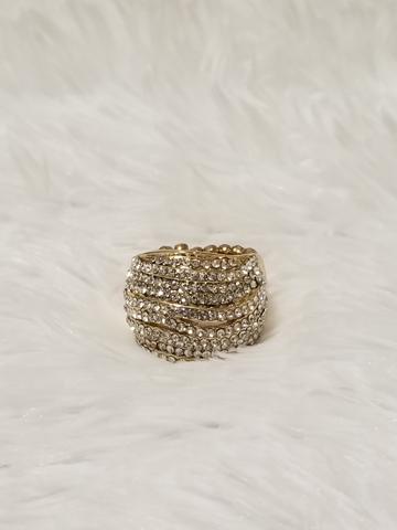Gold and Rhinestone Costume Jewelry Ring