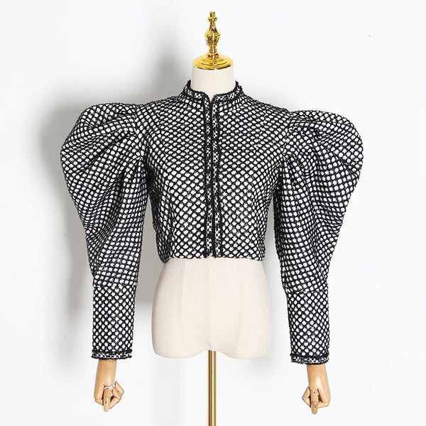 Women's Dramatic Puff Sleeve Cropped Shirt