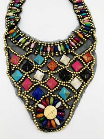 Multi-color Beaded Bib Necklace