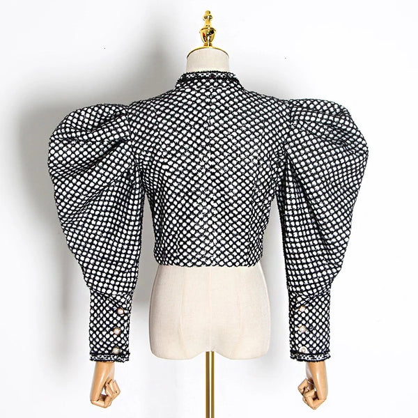 Women's Dramatic Puff Sleeve Cropped Shirt