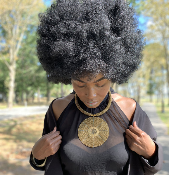 Circular Beaded Pendant Necklace