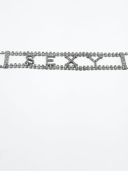 Rhinestone Logo "Sexy"  Choker