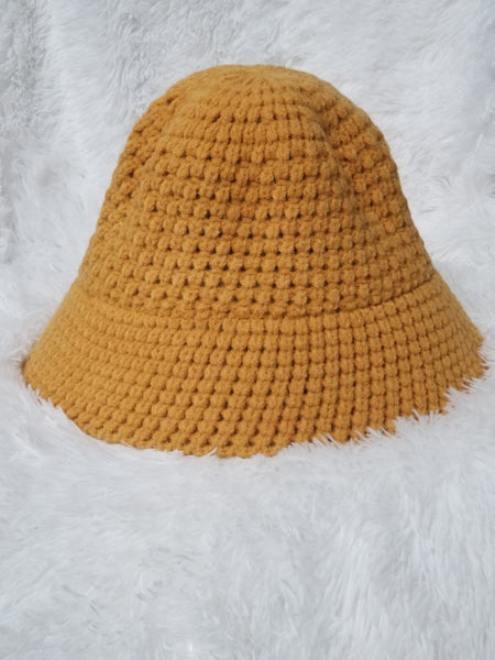 Yellow Handmade Knitted Bucket Hat