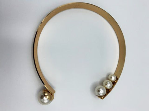 Gold Choker with Pearl Details
