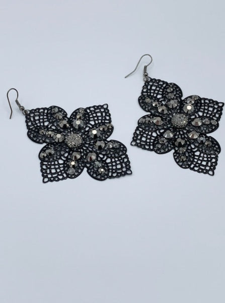 Black Petal Earrings