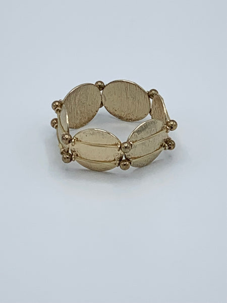 Gold Frosted Metal Stretch Bracelet