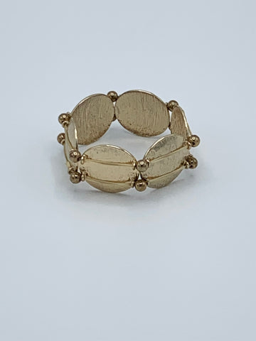 Gold Frosted Metal Stretch Bracelet