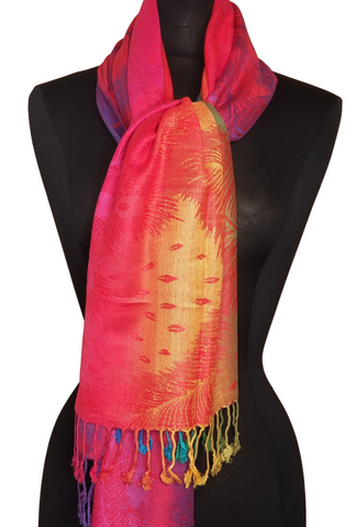 Multi-color Bright Light weight Scarf with Fringe Ends