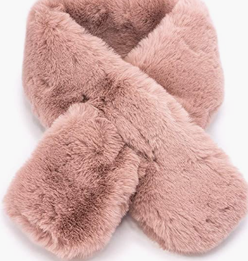 Women's Faux Fur Scarf with Key Hole Loop