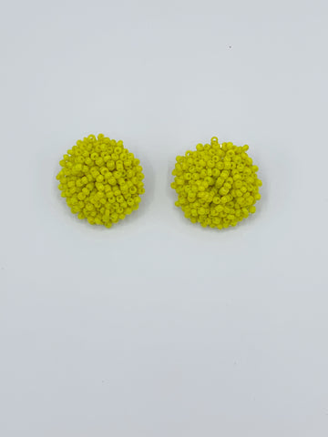 Neon Green Beaded Earrings