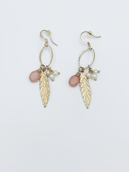 Dainty Pink Gold Earrings